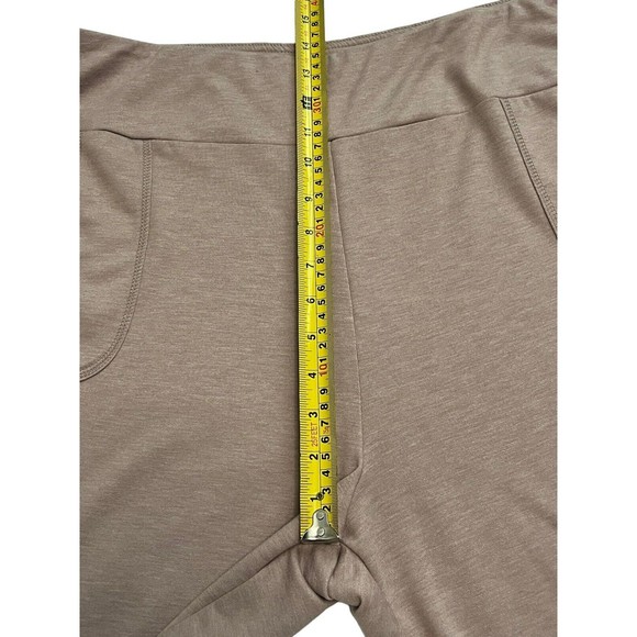 LOGO Lounge by Lori Goldstein Pull On Knit Crop Wide Leg Pants Beige Pockets 1X - Picture 9 of 11